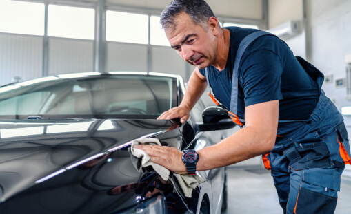 car being detailed